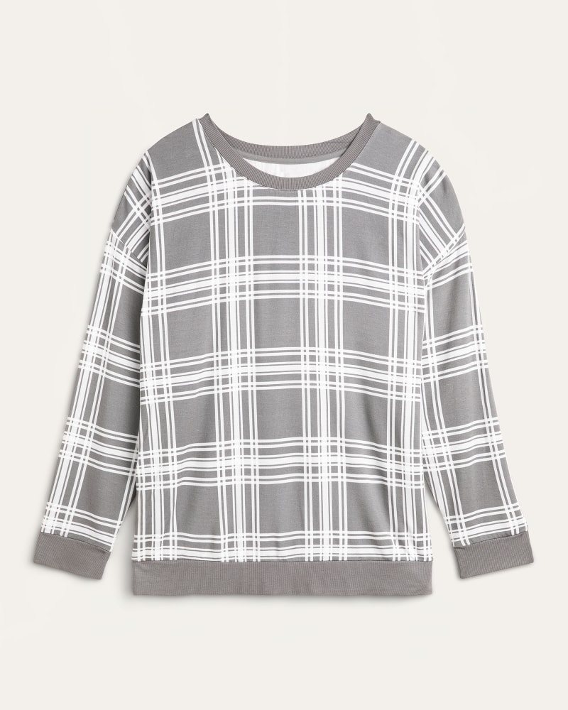 Front of plus size Ana Drop-Shoulder Plaid Sweater by Marc NY | Dia&Co | dia_product_style_image_id:176083